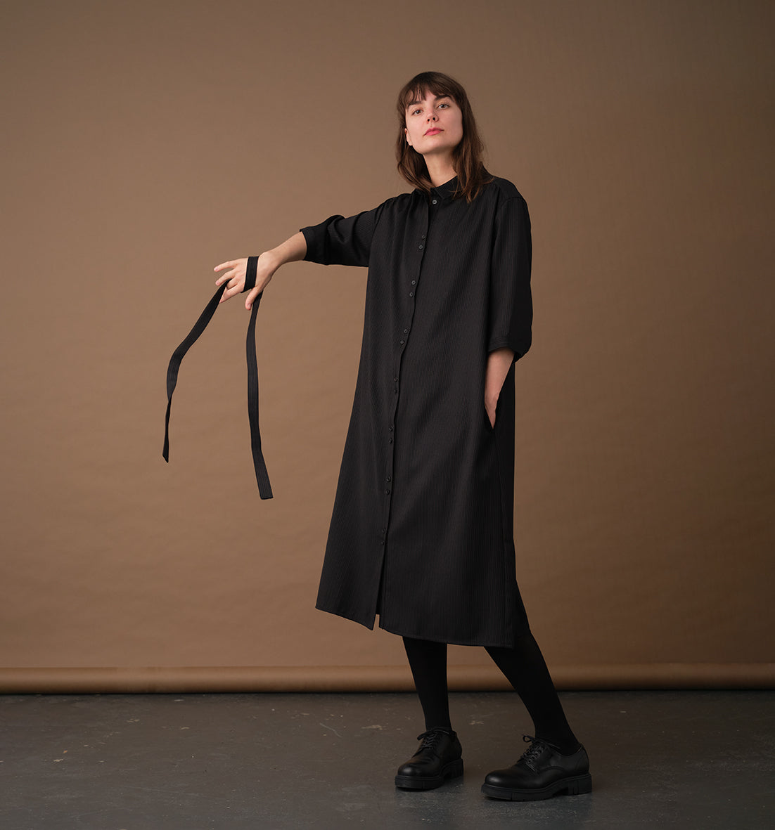 Maitlandmeg Svala Chalk Stripe Shirt Dress