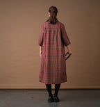 Maitlandmeg Svala Rust-Colored Windowpane Shirt Dress