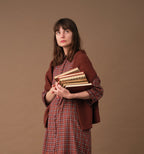 Maitlandmeg Svala Rust-Colored Windowpane Shirt Dress